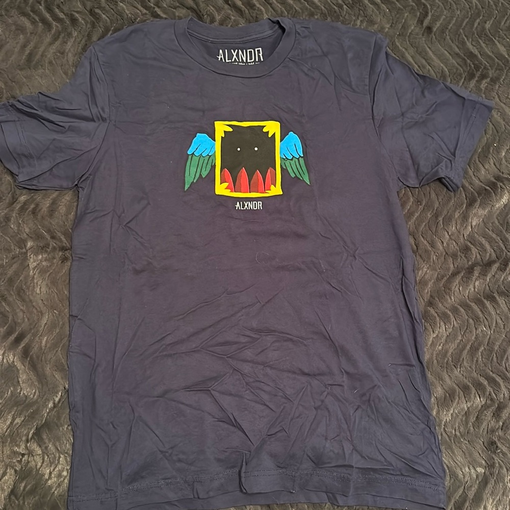 ALXNDR - Portrait T-Shirt Navy Blue - Large